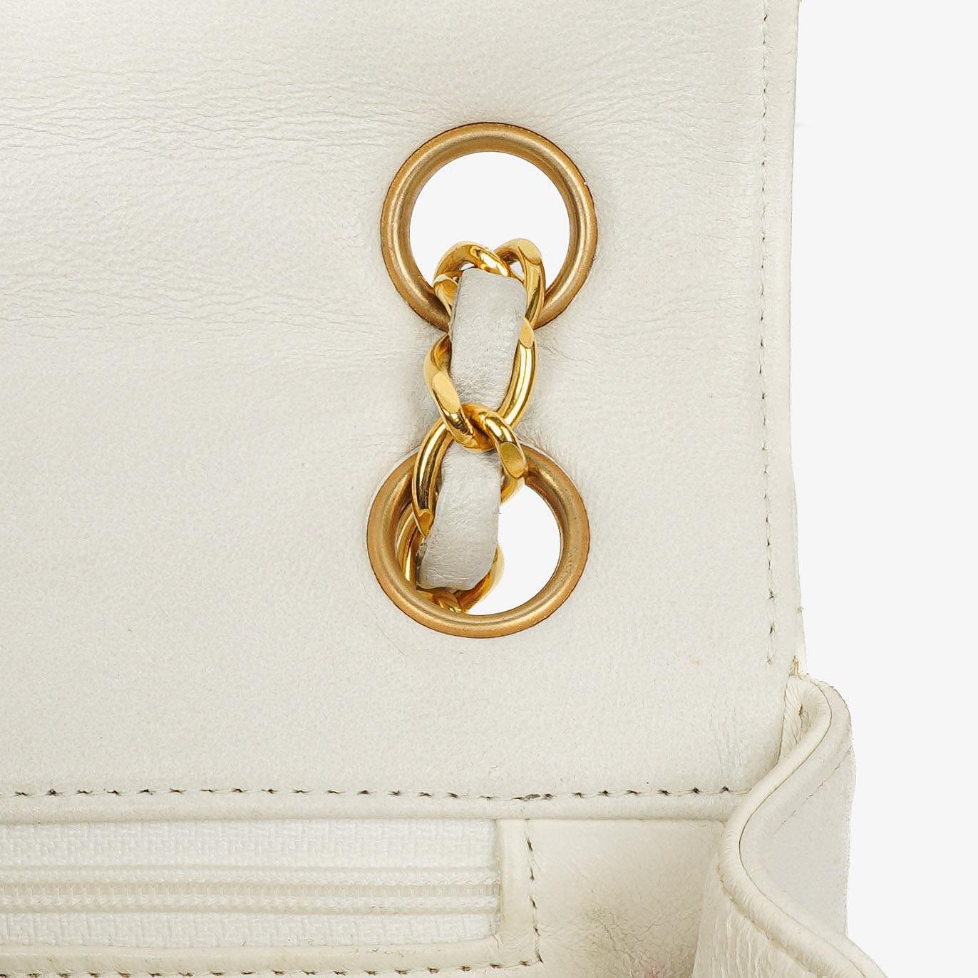 Chanel White Horizontal Quilted Small Double Flap Bag With 24K Gold-Plated Hardware
