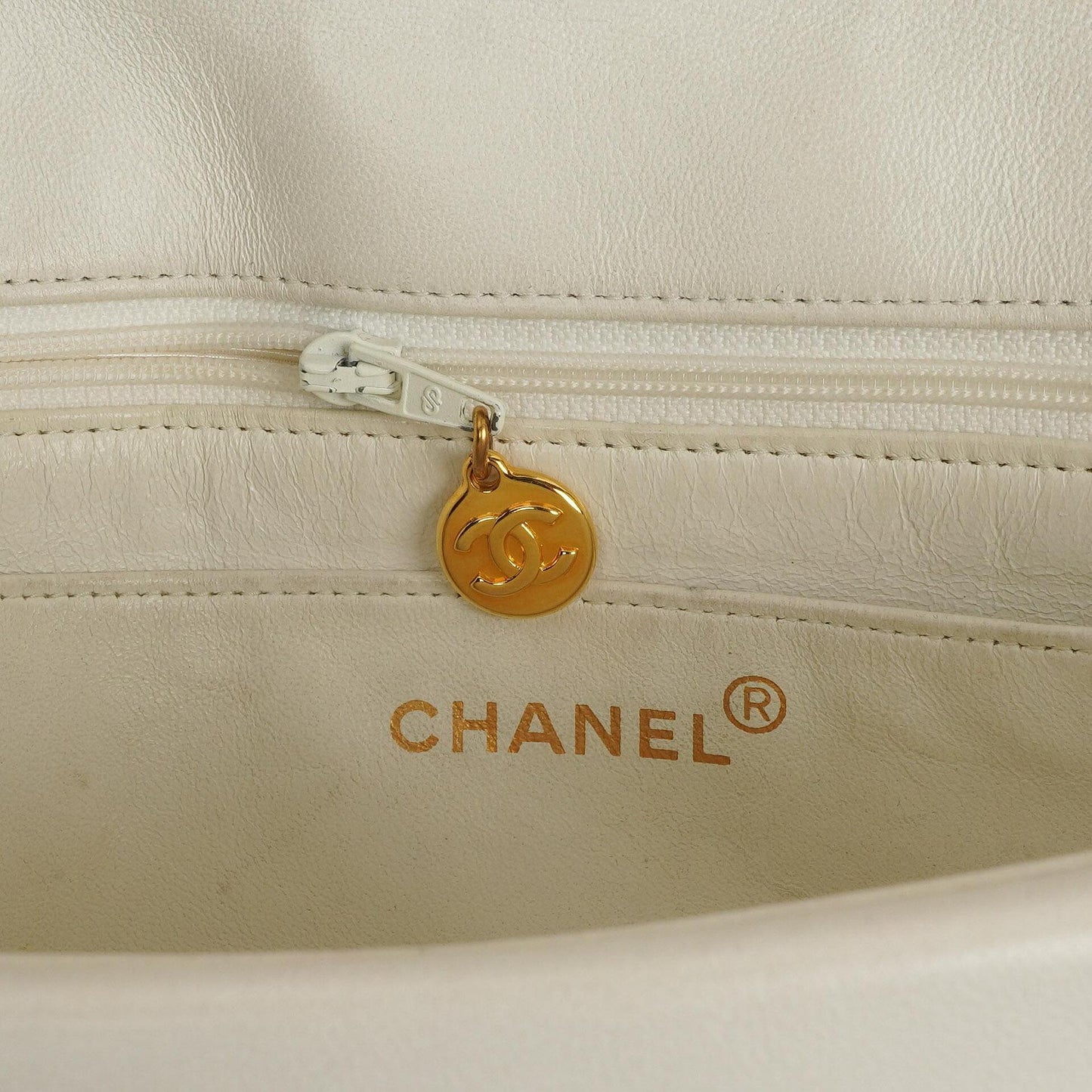 Chanel White Horizontal Quilted Small Double Flap Bag With 24K Gold-Plated Hardware
