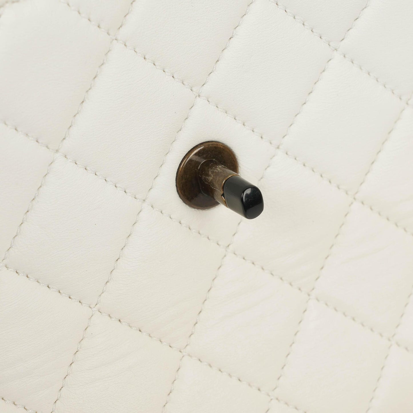 Chanel White Quilted Lambskin Plastic Hardware Shouder Bag