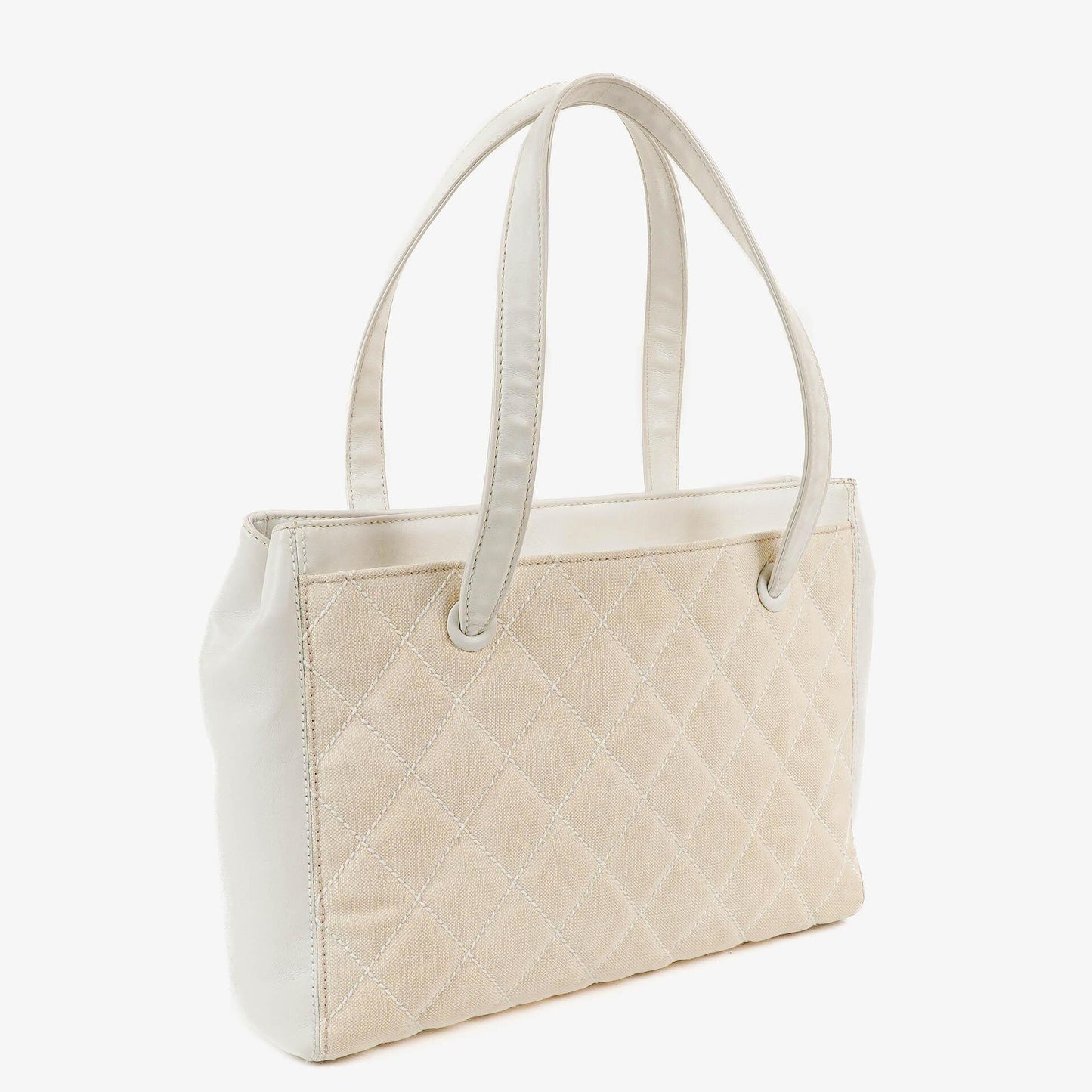 Chanel Wild Stitch Beige Surpique Tote Bag
