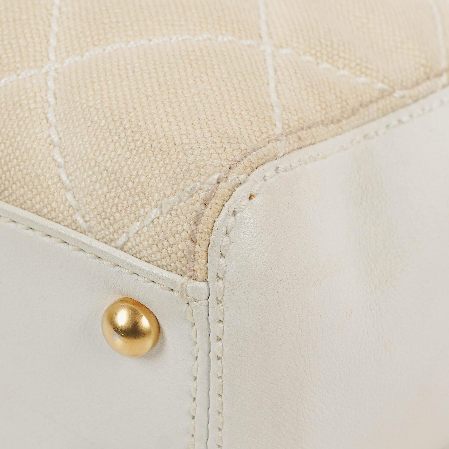 Chanel Wild Stitch Beige Surpique Tote Bag