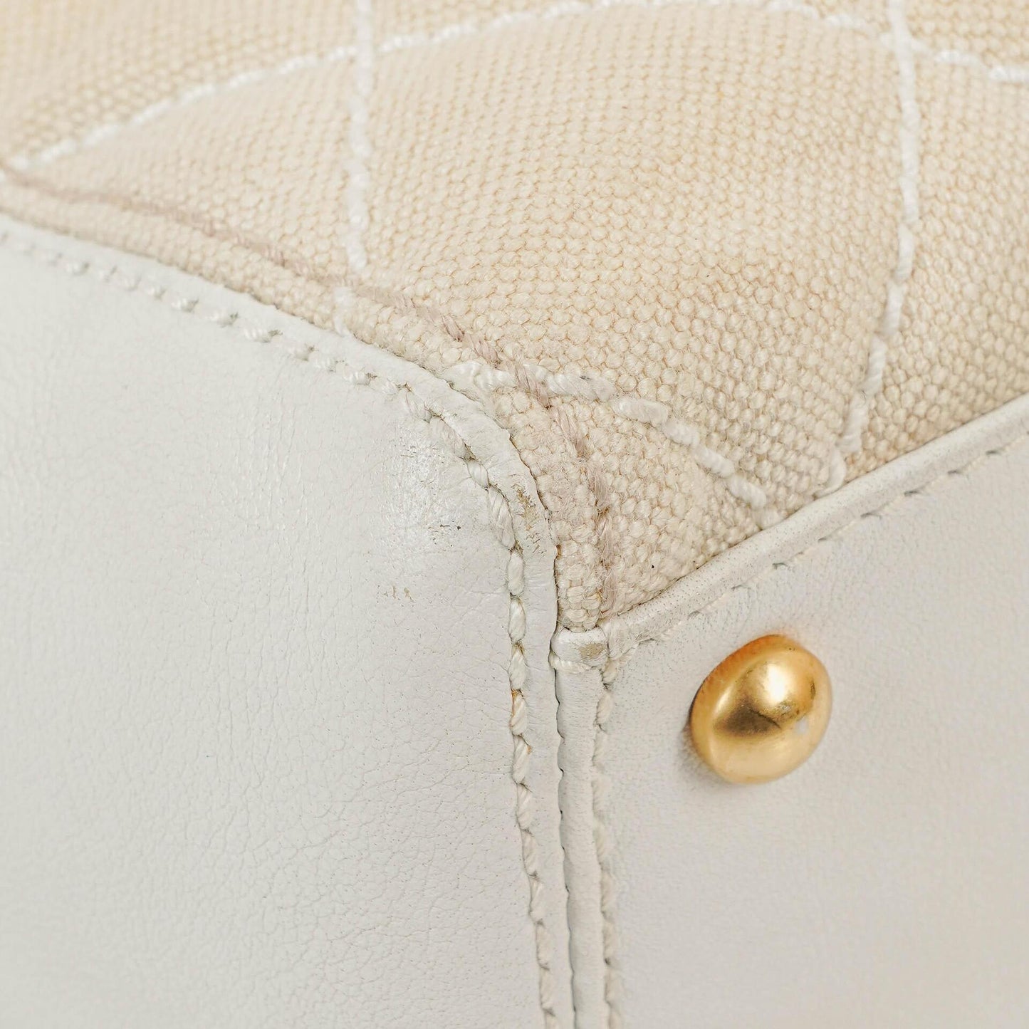 Chanel Wild Stitch Beige Surpique Tote Bag
