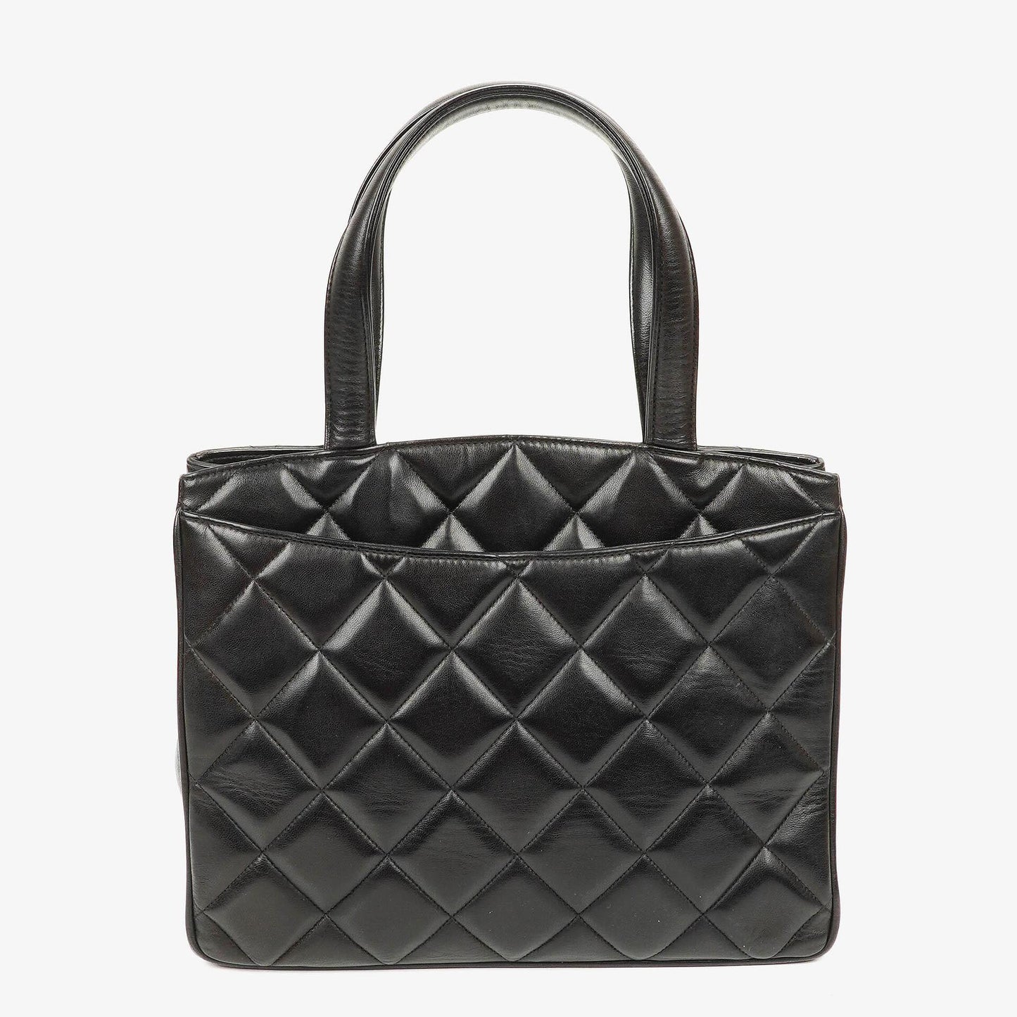Chanel XL CC Logo Black Quilted Leather Tote Bag
