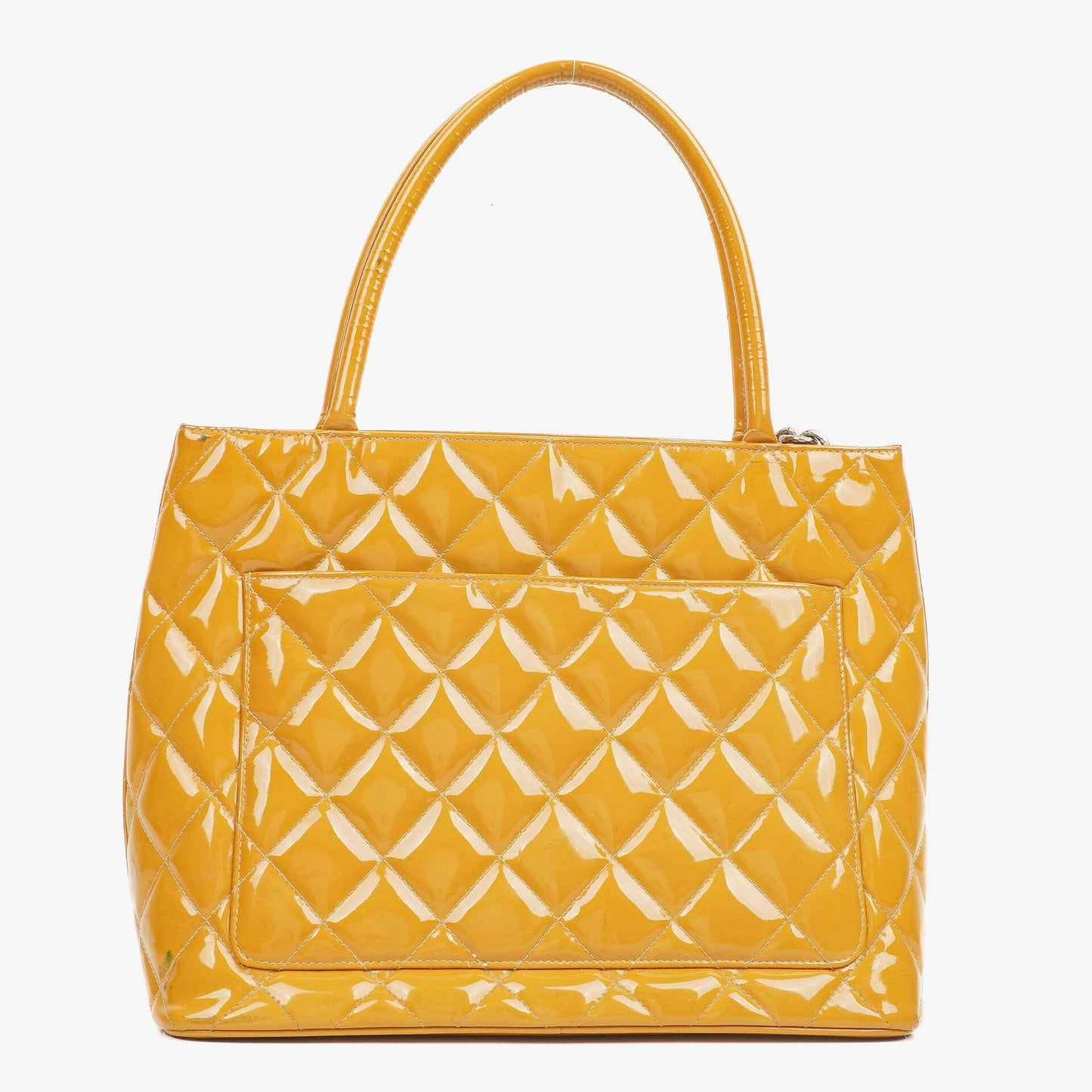 Chanel Yellow Patent Leather Medallion Tote Bag
