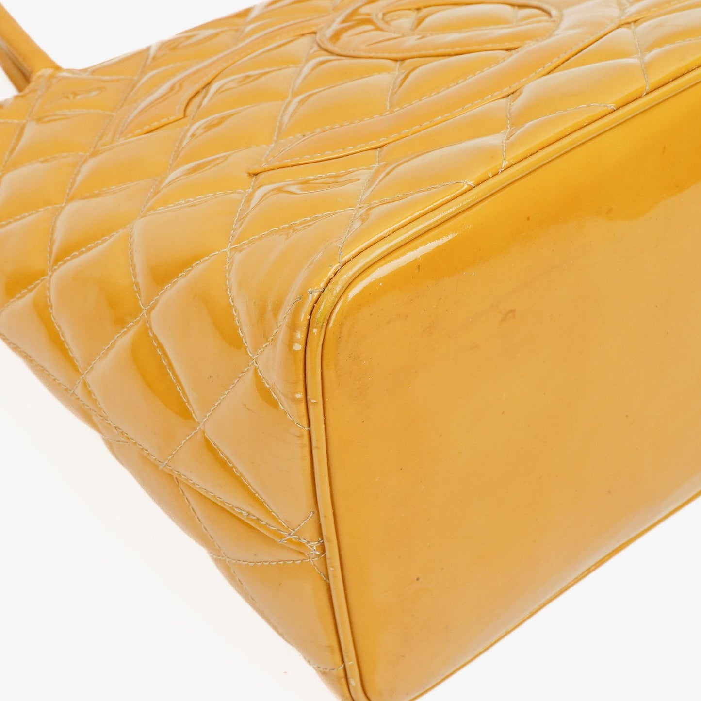 Chanel Yellow Patent Leather Medallion Tote Bag