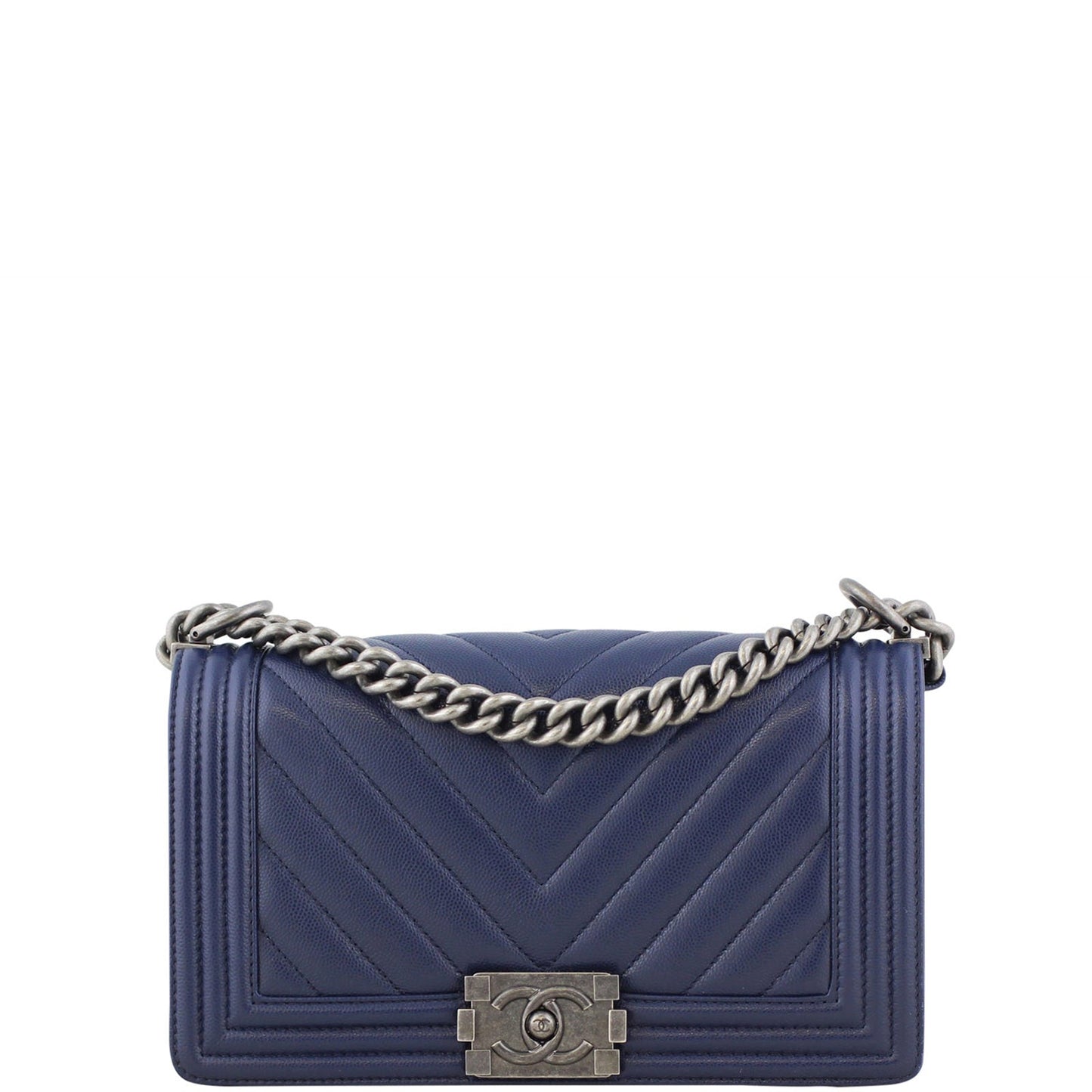 Chanel Boy Chevron Old Medium | Silver Hardware