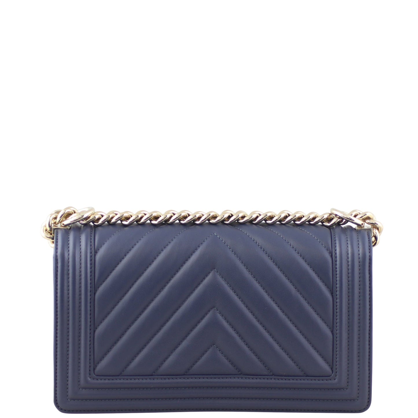 Chanel Boy Chevron Old Medium |  Navy Blue