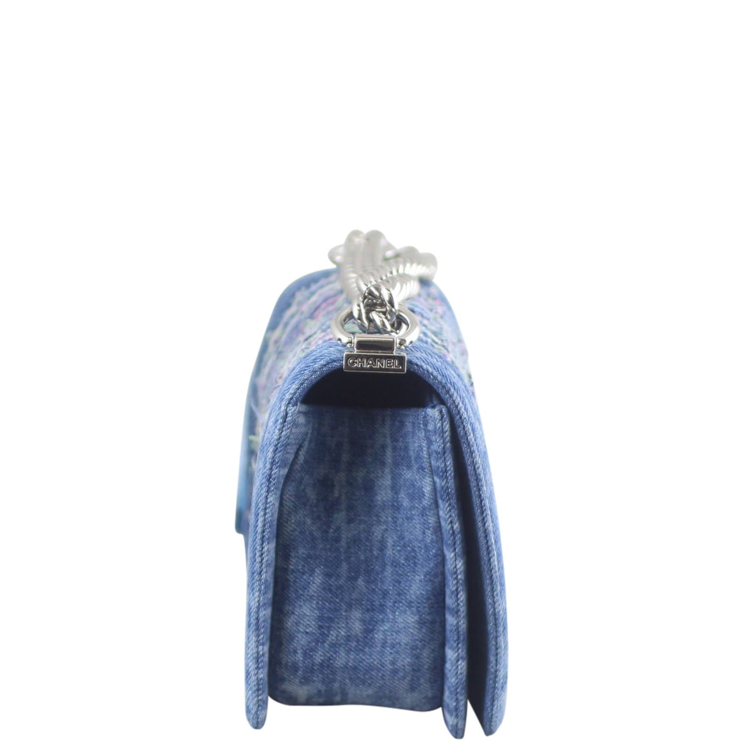 Chanel Tweed and Denim Boy Old Medium