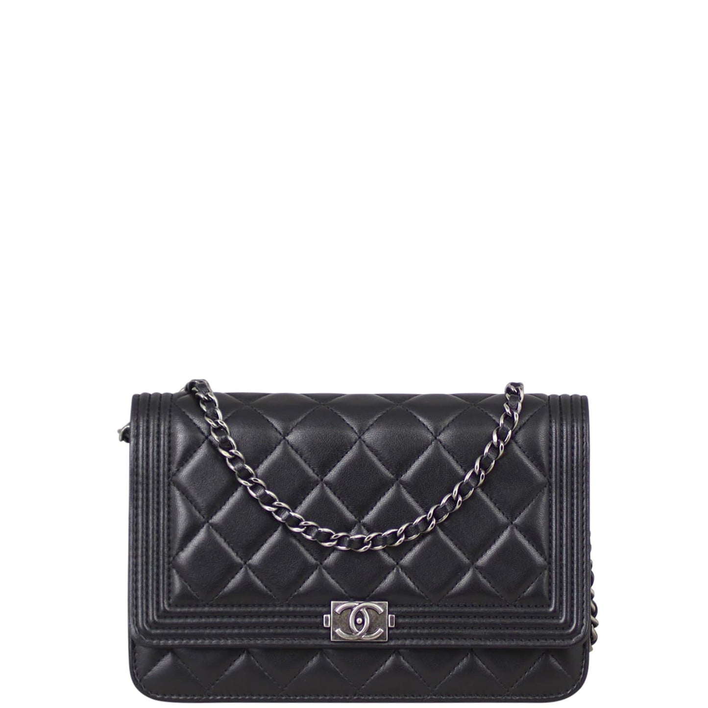 Chanel Boy Wallet on Chain | Silver Hardware