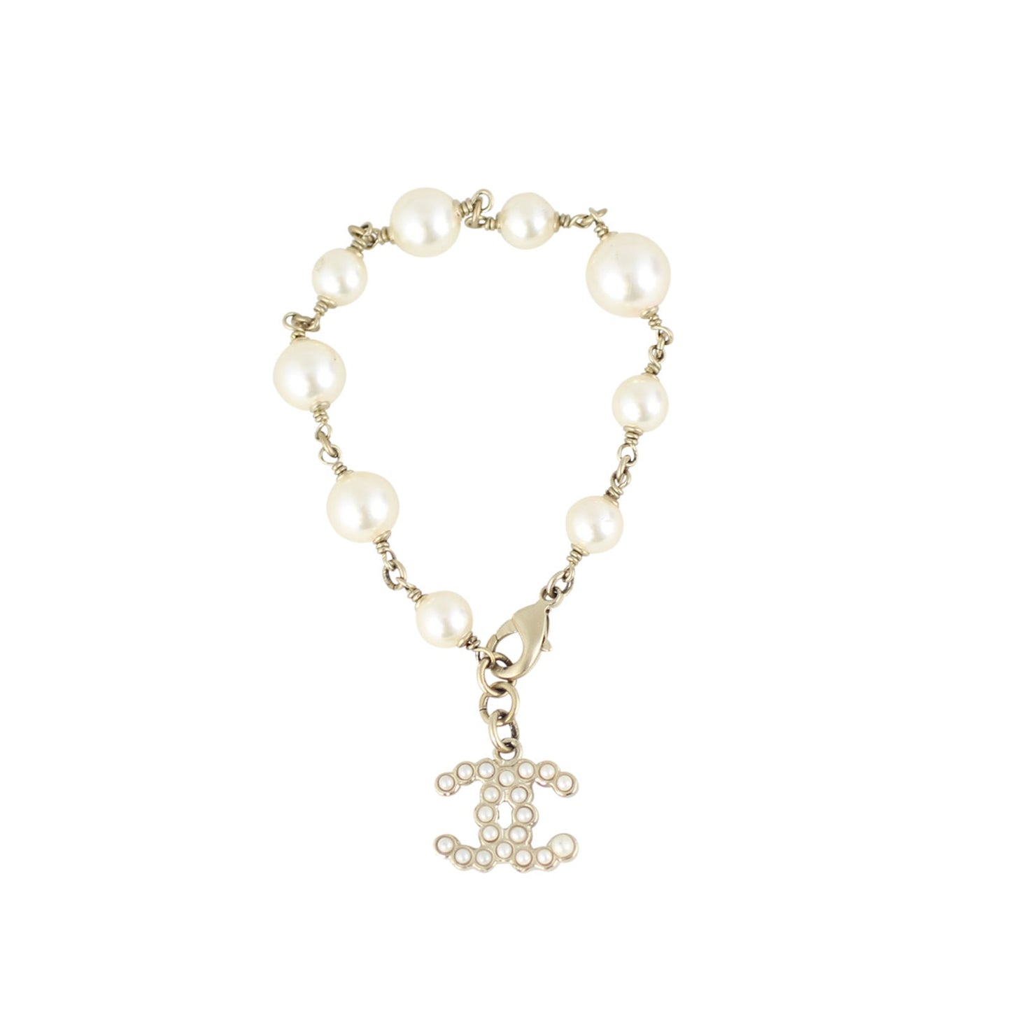 Chanel CC Pearl Bracelet | Antiqued