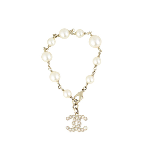 Chanel CC Pearl Bracelet | Antiqued
