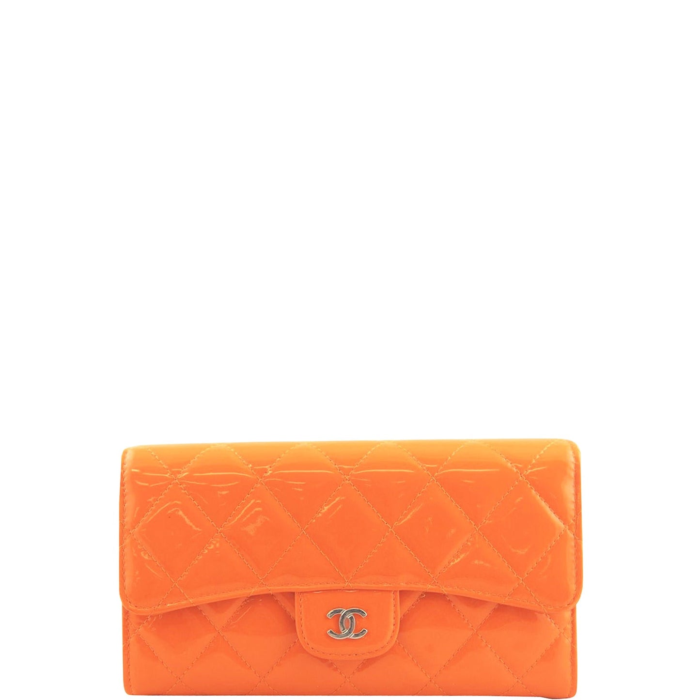 Chanel Patent Calfskin Quilted Tri-Fold Wallet