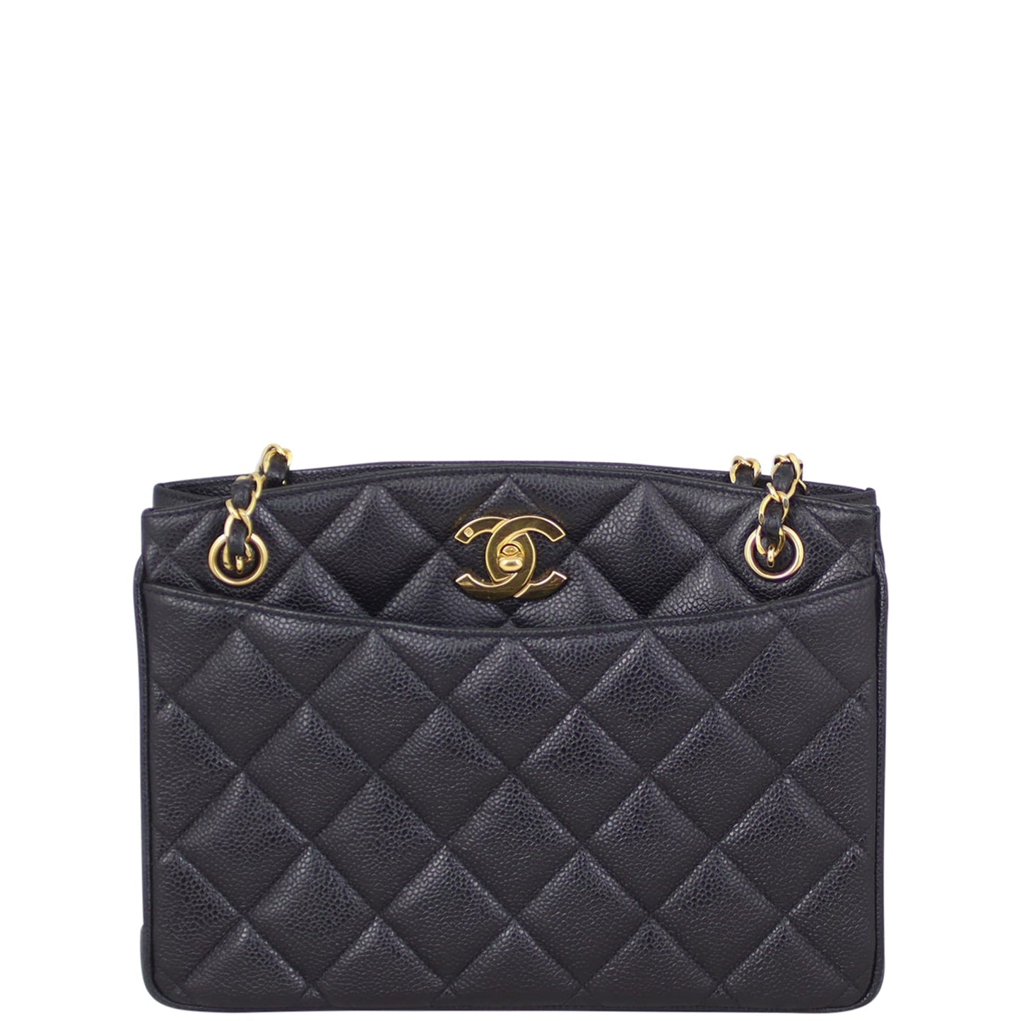 Chanel Vintage CC Lock Pocket Chain Tote