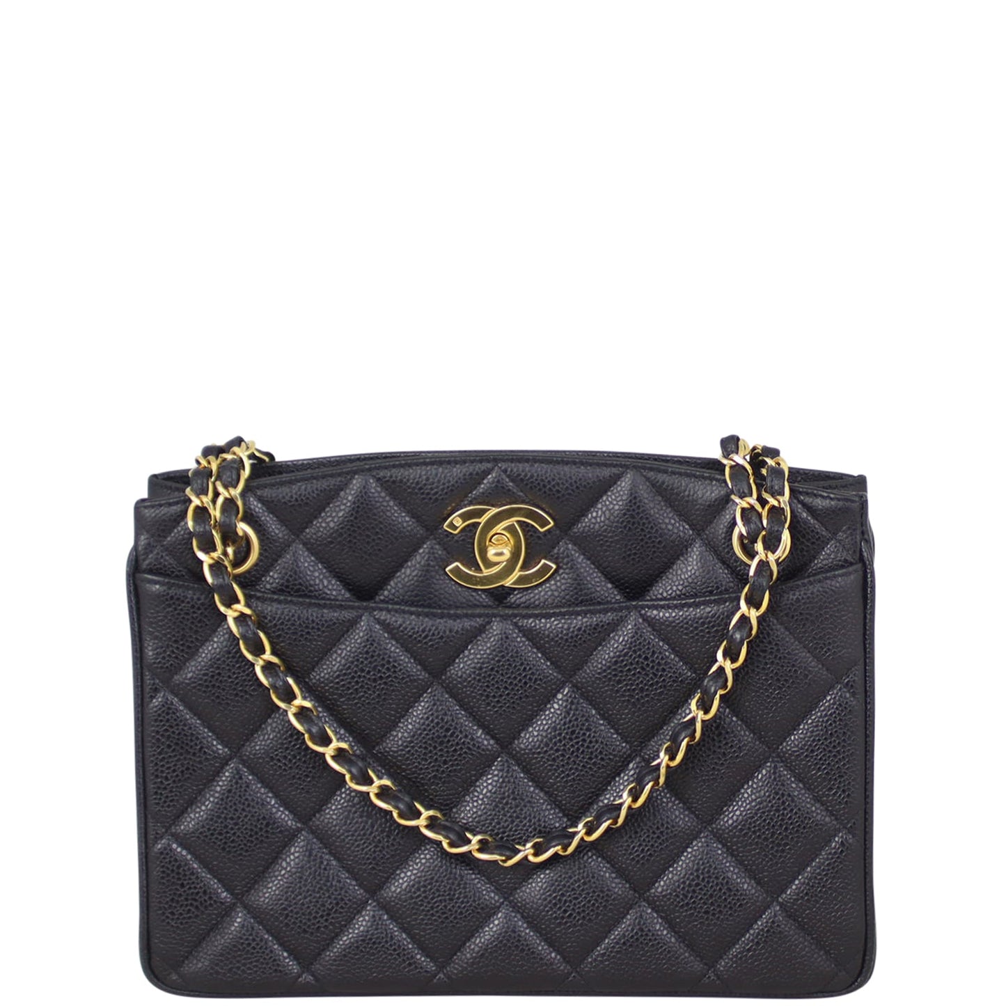 Chanel Vintage CC Lock Pocket Chain Tote