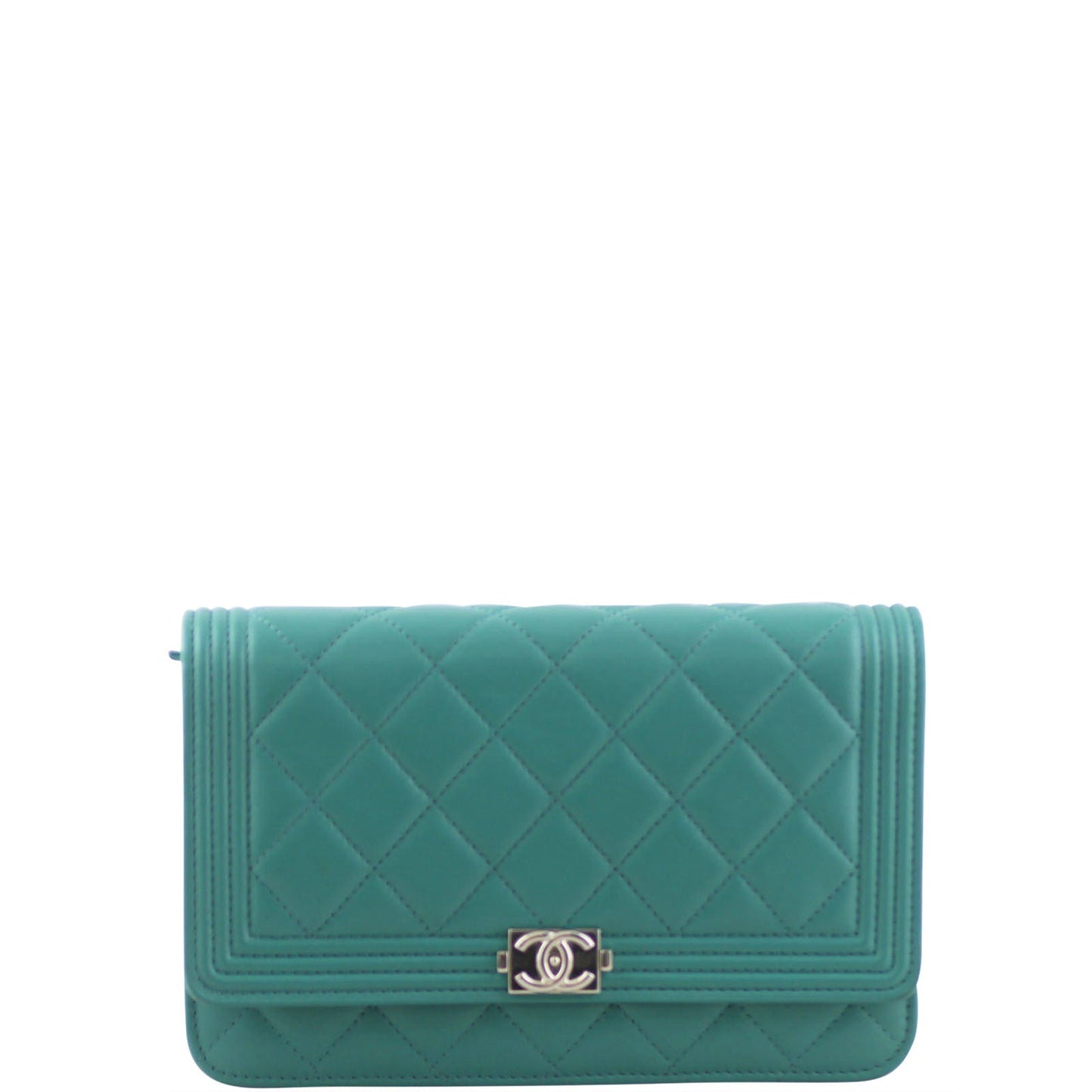 Chanel Boy Wallet On Chain | Emerald Teal Green