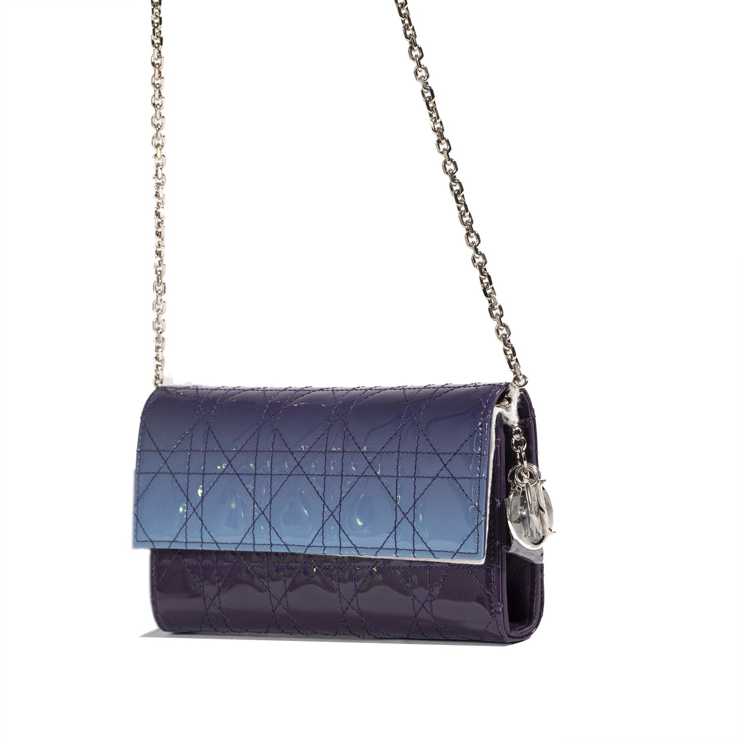 Christian Dior Patent Leather Lady Dior Croisiere Chain Wallet