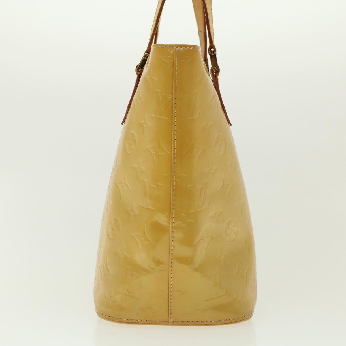 LOUIS VUITTON Monogram Vernis Houston Hand Bag Beige M91004 LV Auth cl523