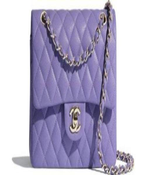 Chanel Classic Clutch With Chain  CWC Caviar purpul Gold-Toned