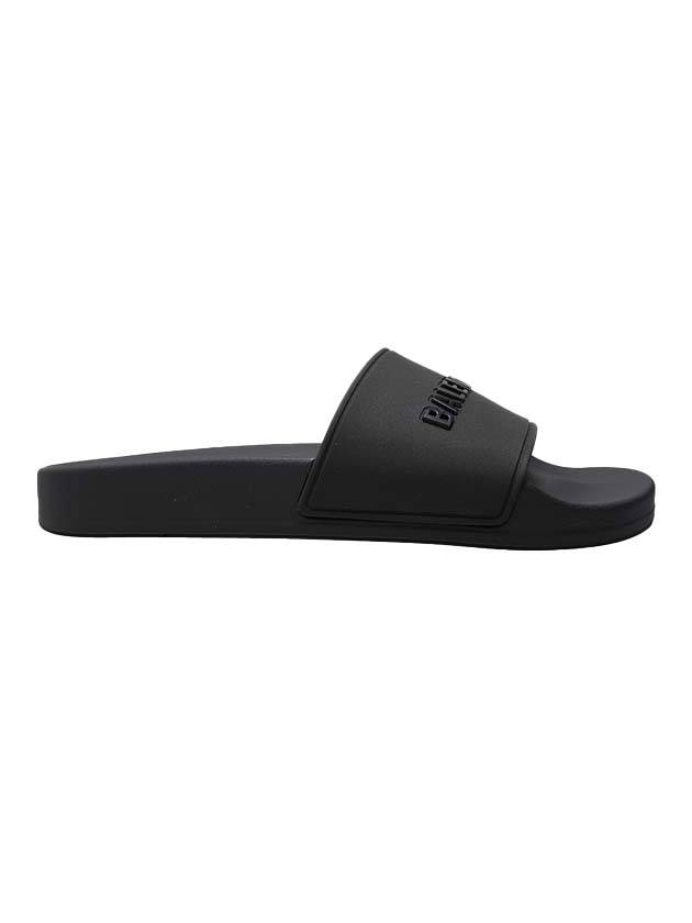 Luxury Balenciaga Trending 2026 Women's Logo Slide Slippers Black