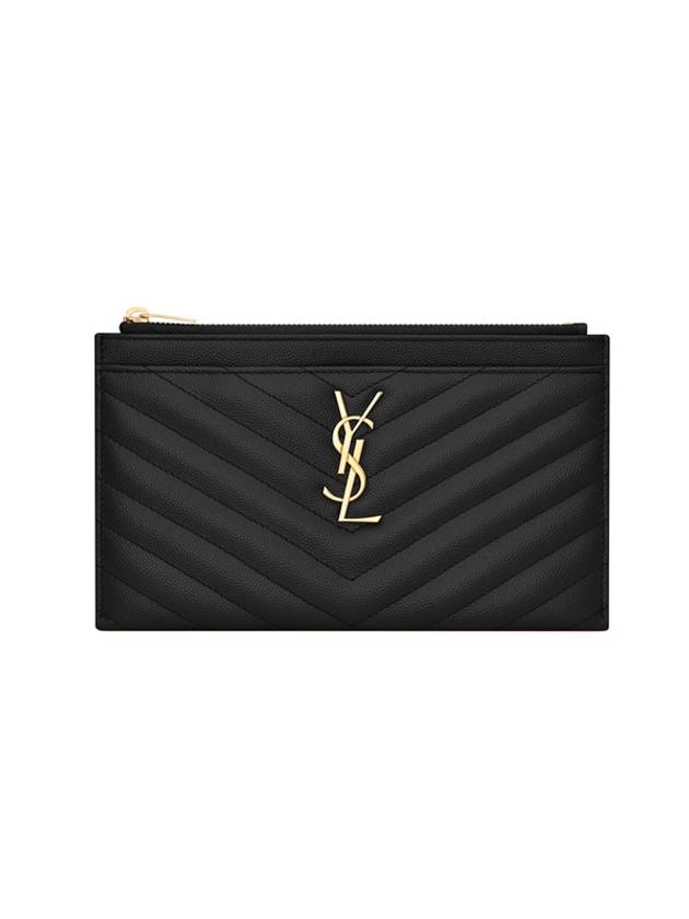 Luxury Saint Laurent Trending 2025 Monogram Quilted Bill Pouch Clutch Bag Black