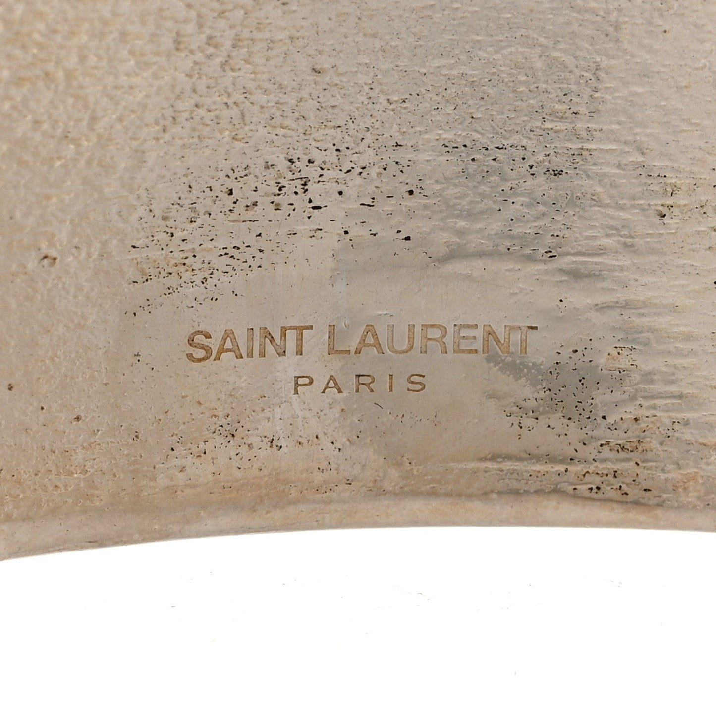 Saint Laurent Brass Organic Oversized Cuff Bracelet L Argent Brilliant