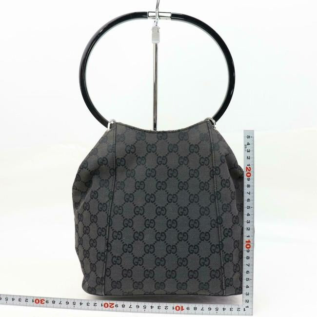 Gucci Vintage Pursesdesigner Purses Black Large G Logo Print Canvas And Black Leather Accents With A