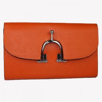 Luxury Hermes Wallet H569 Ladies Lambskin Orange
