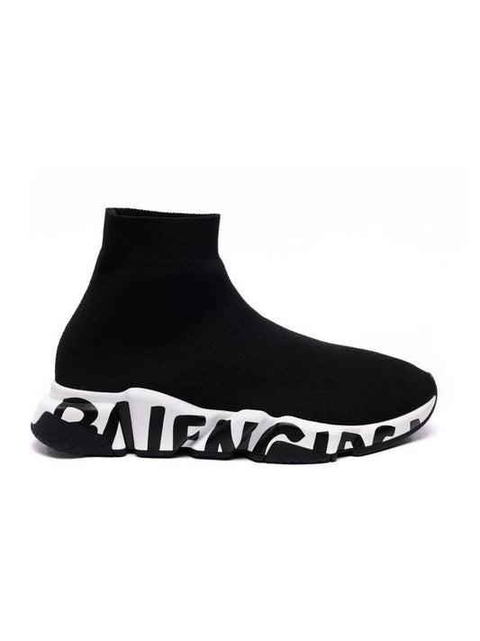 Luxury Balenciaga Trending 2026 Speed Midsole Graffiti High Top Sneakers White Black