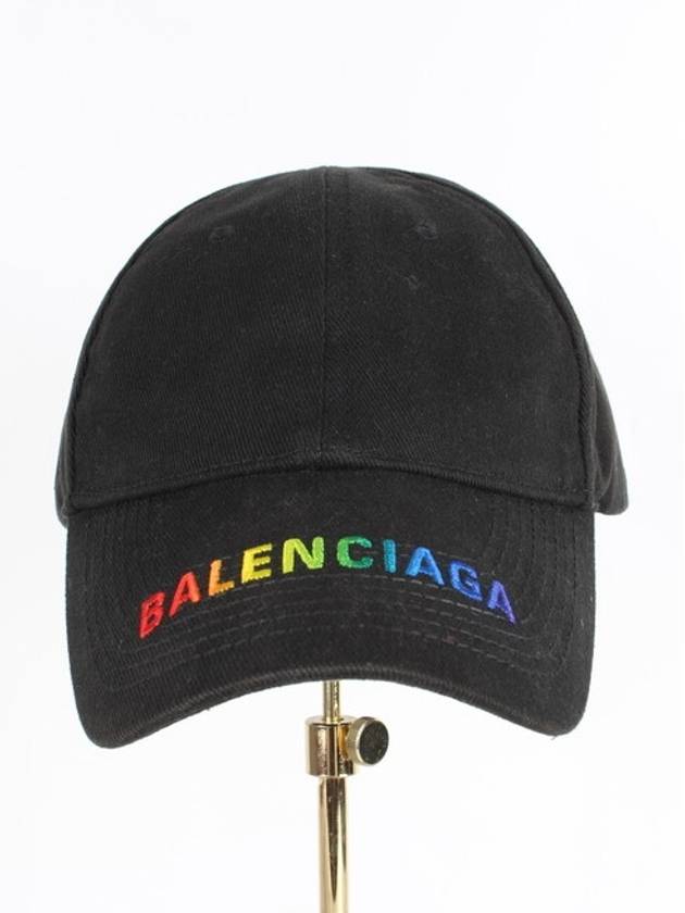 Luxury Balenciaga Trending 2026 Rainbow embroidered logo ball cap