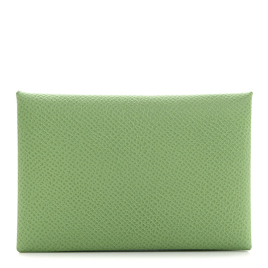 Hermes Epsom Calvi Card Case Vert Criquet