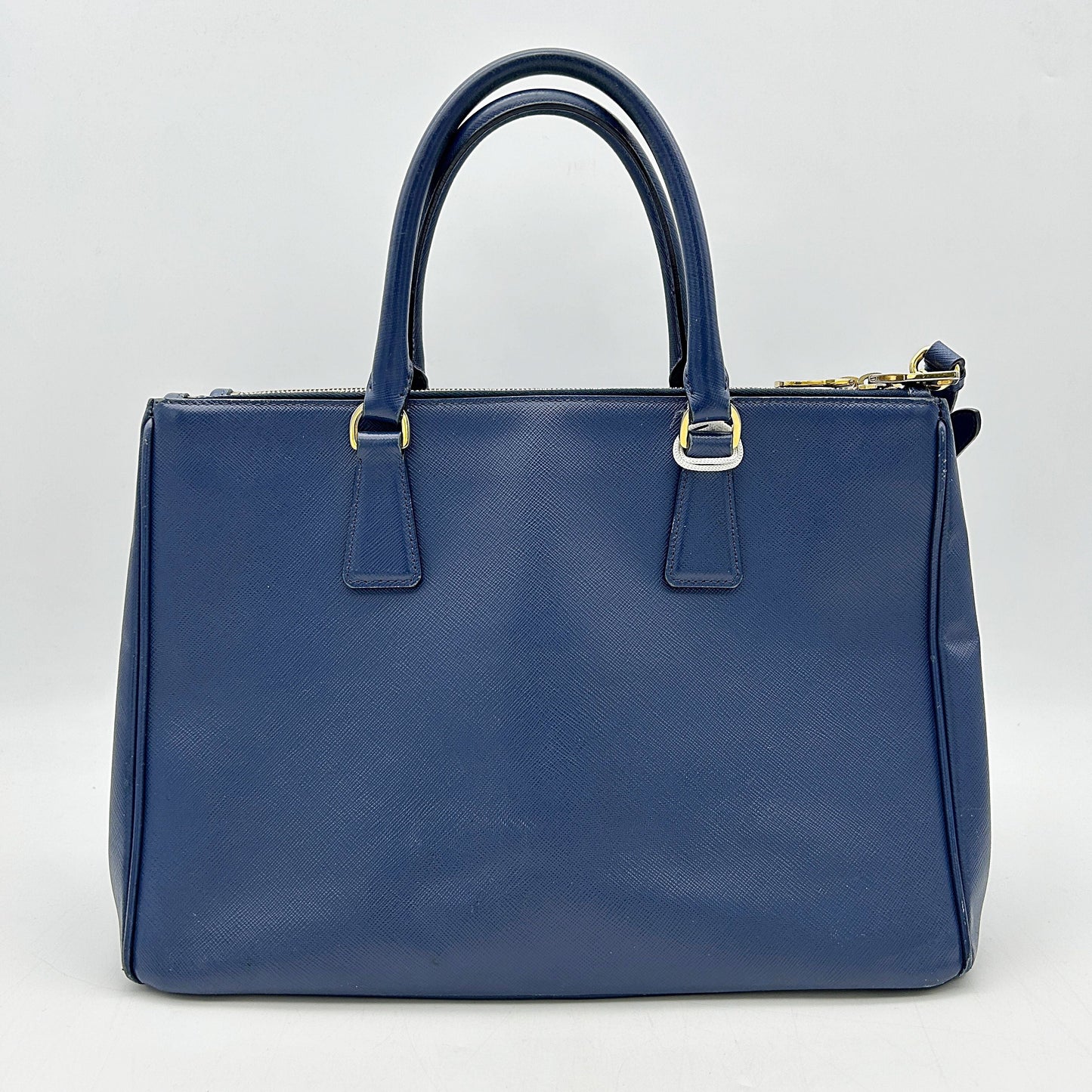 PRADA Bicolor Saffiano Lux Leather Pocket Tote Bag LA1425