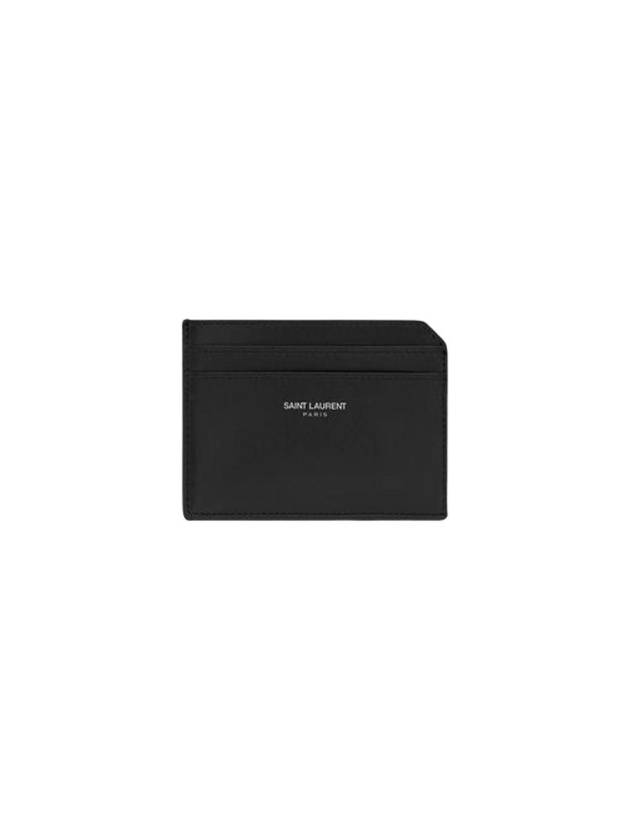 Luxury Saint Laurent Trending 2025 Paris Open Smooth Leather Card Wallet Black
