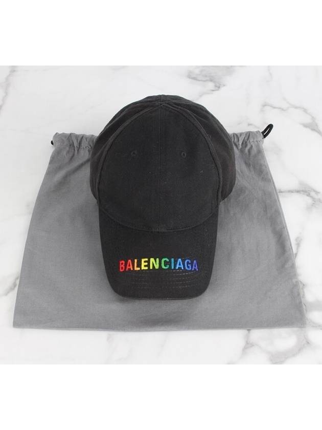 Luxury Balenciaga Trending 2026 Rainbow embroidered logo ball cap