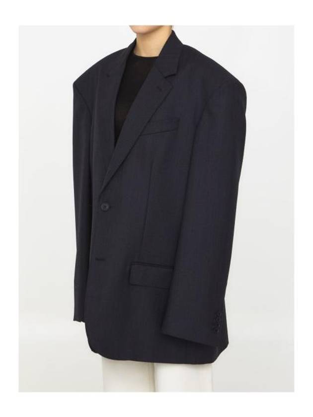 Luxury Balenciaga Trending 2026 Pinstripe Wool Blazer Jacket Black