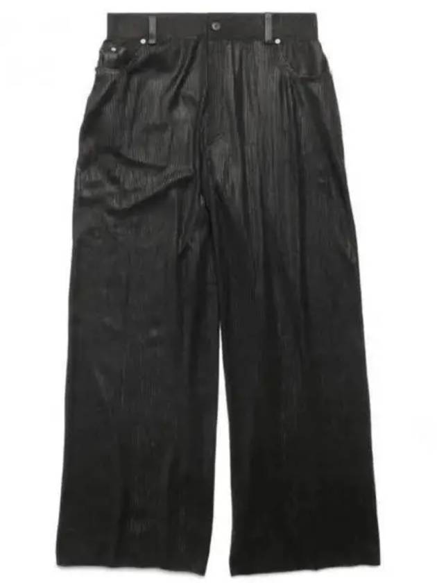 Luxury Balenciaga Trending 2026 Cotton High Waist Transparent Wide Pants Black