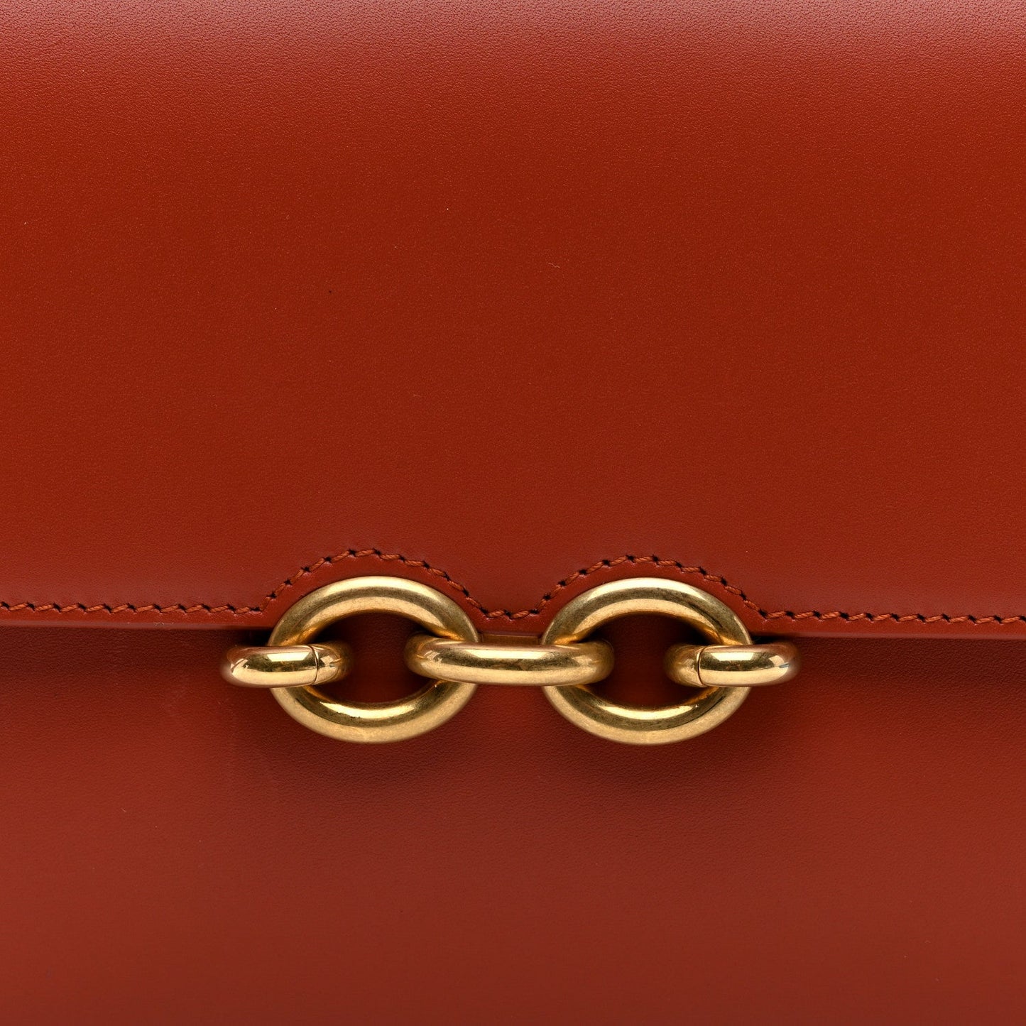 Saint Laurent Smooth Calfskin Le Maillon Satchel Orange