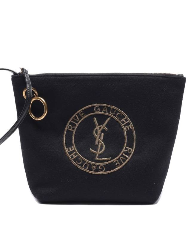 Luxury Saint Laurent Trending 2025 Rive Gauche Pouch Bag Black
