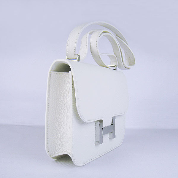Luxury Hermes Constance Cowskin Leather Bag H017 white silver