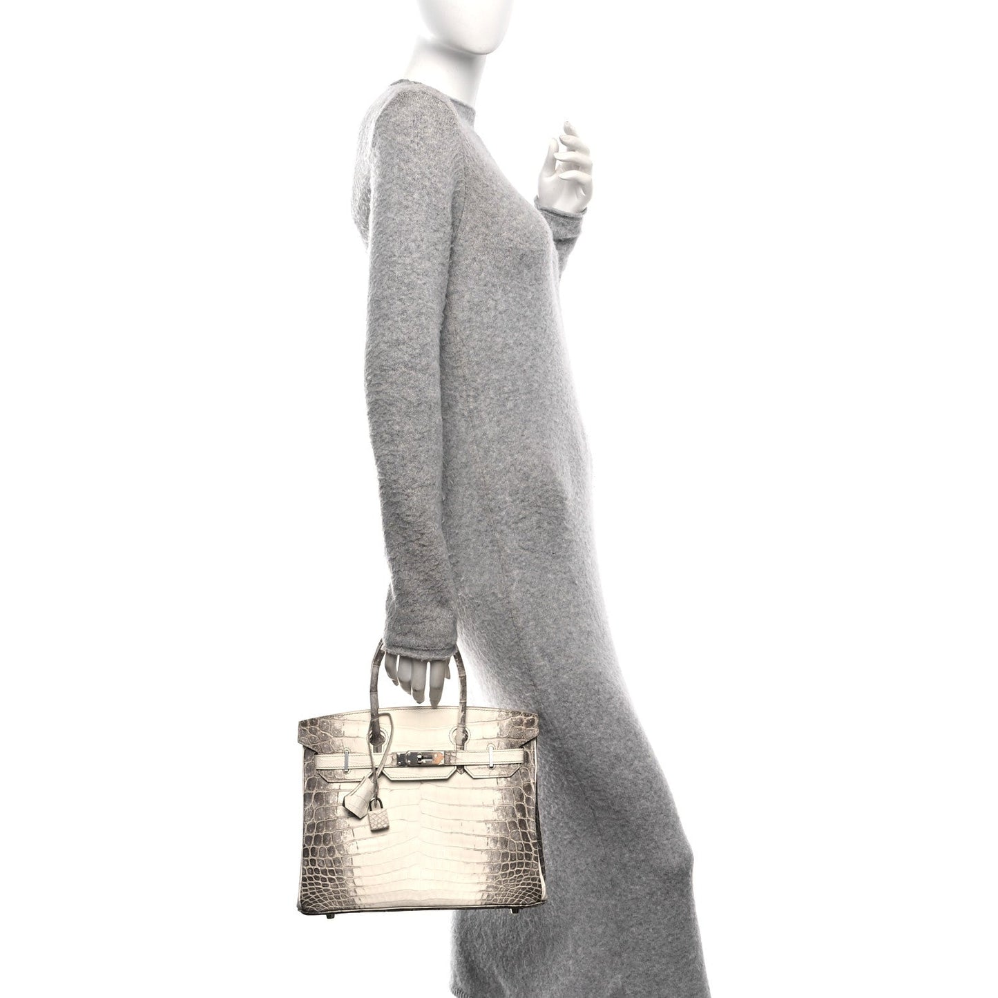 Hermes Matte Niloticus Crocodile Himalaya Birkin 30 Blanc