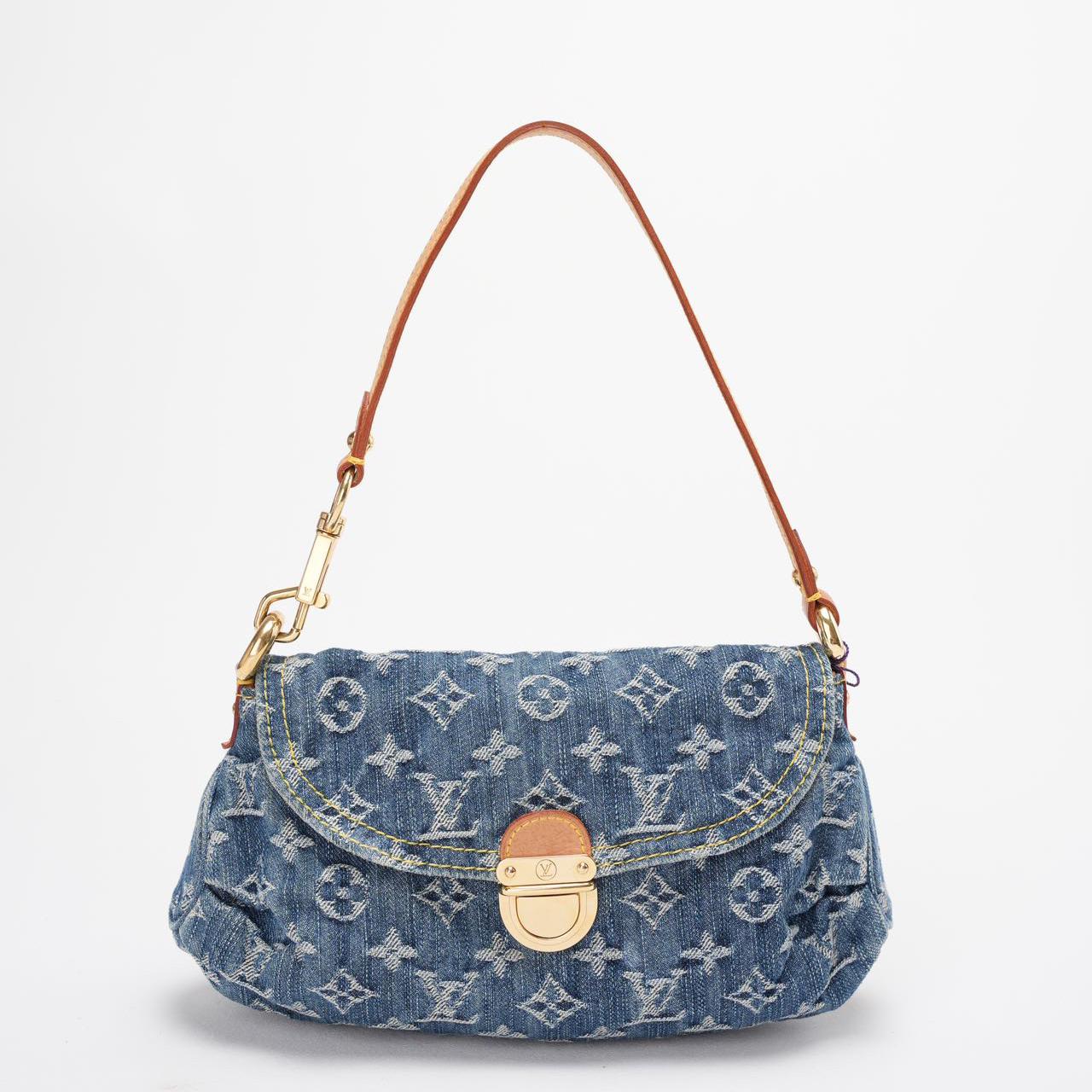 Louis Vuitton Pleaty  Monogram Mini Denim Handbag