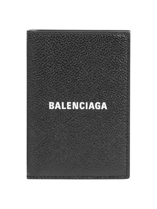 Luxury Balenciaga Trending 2026 Cash Vertical Half Wallet Black