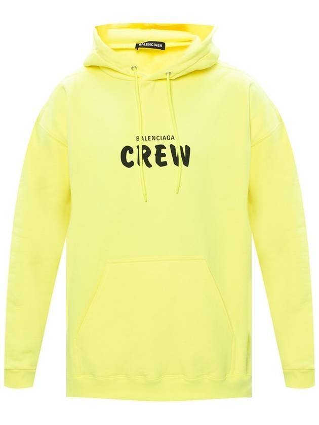 Luxury Balenciaga Trending 2026 Logo Print Cotton Hoodie Yellow