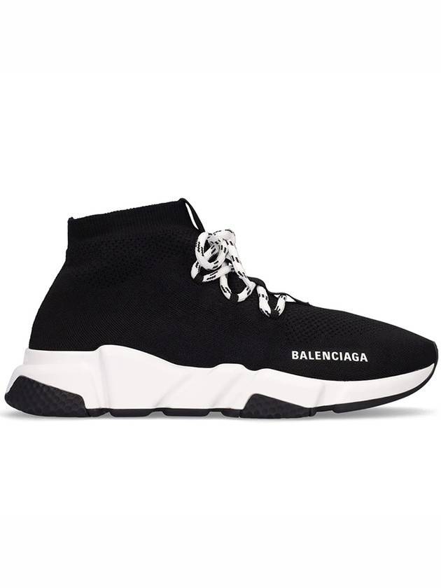 Luxury Balenciaga Trending 2026 Speedrunner Lace -Up Knit High Top Sneakers Black