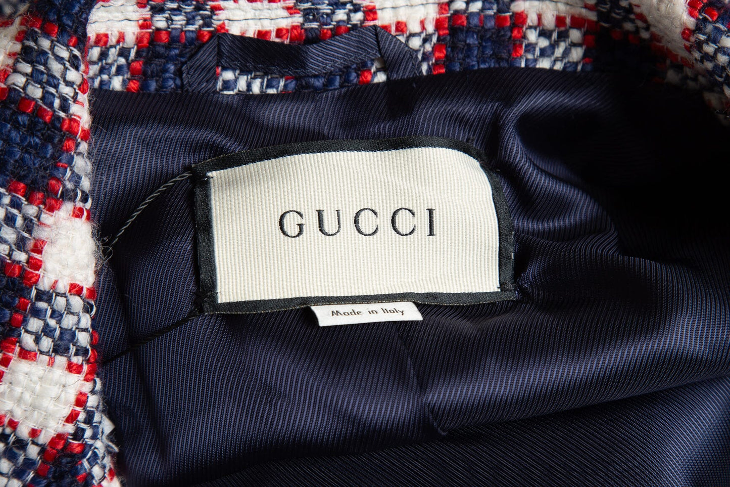 Gucci Navy and Multi Plaid Jacket SZ 40