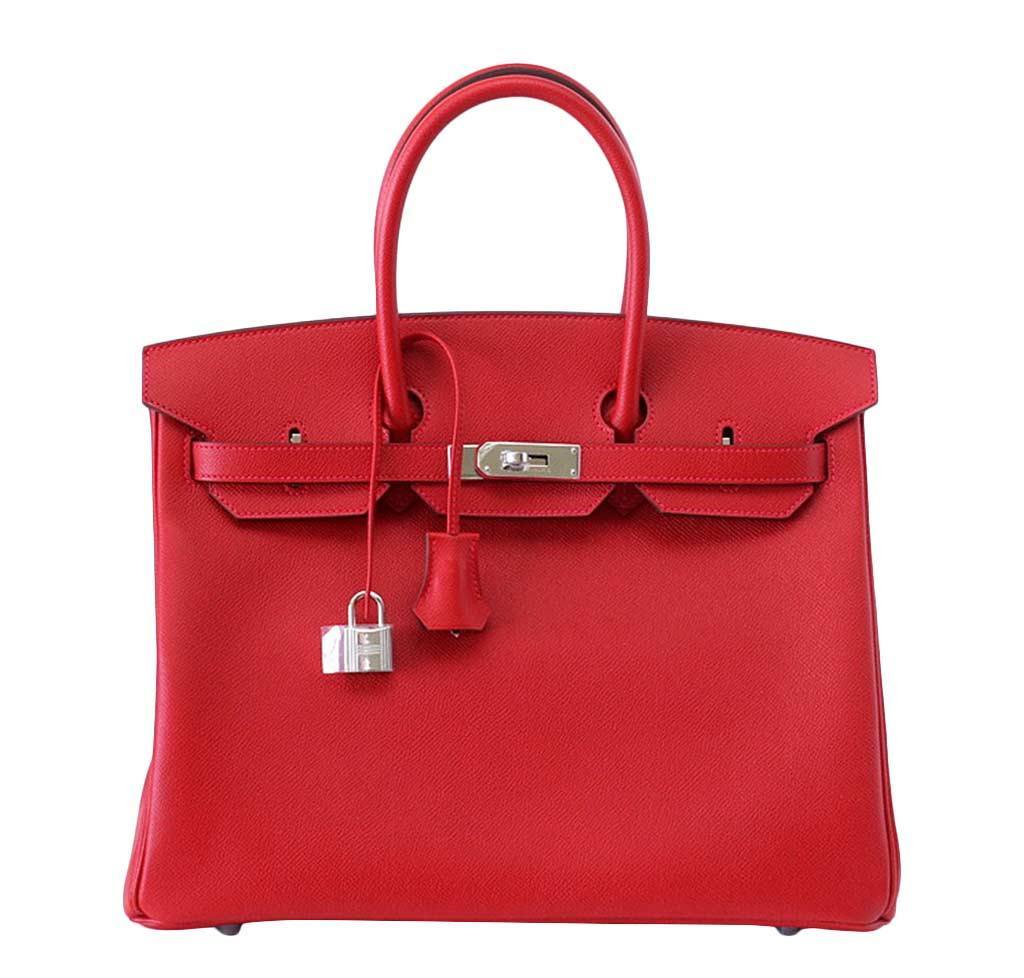HermesBirkin 35 Rouge Casaque Epsom Bag PHW