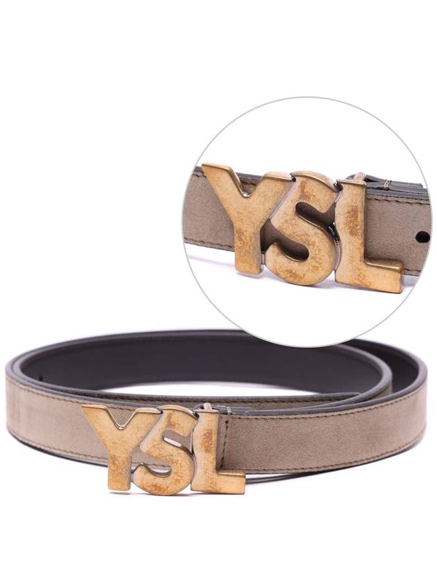 Luxury Saint Laurent Trending 2025 YSL Logo Belt Beige
