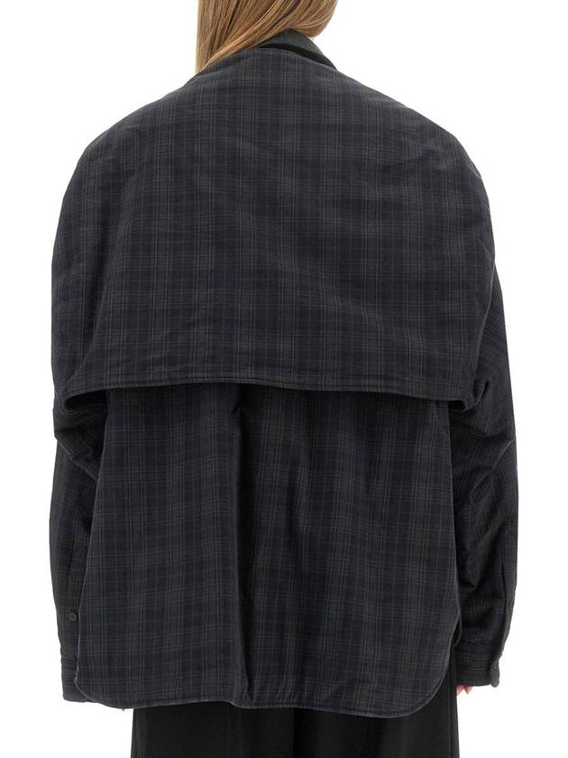 Luxury Balenciaga Trending 2026 Checked Pattern Long Sleeve Shirt Grey