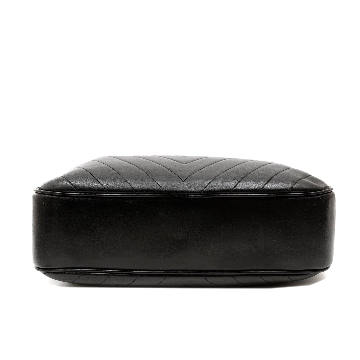 Chanel Black Chevron Leather   Day Bag