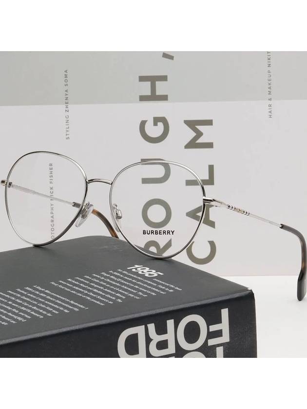 Luxury Burberry Eyewear Felicity Round Frame Eyeglasses Silver