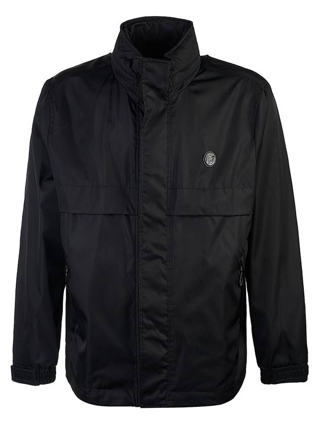 Luxury Burberry Packaway Monogram Windbreaker Black